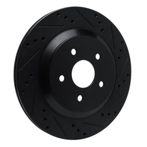 Ford Freestar Brake Rotor (1) - Rear Right - R1 Concepts - Drilled & Slotted - Black - `04-`07